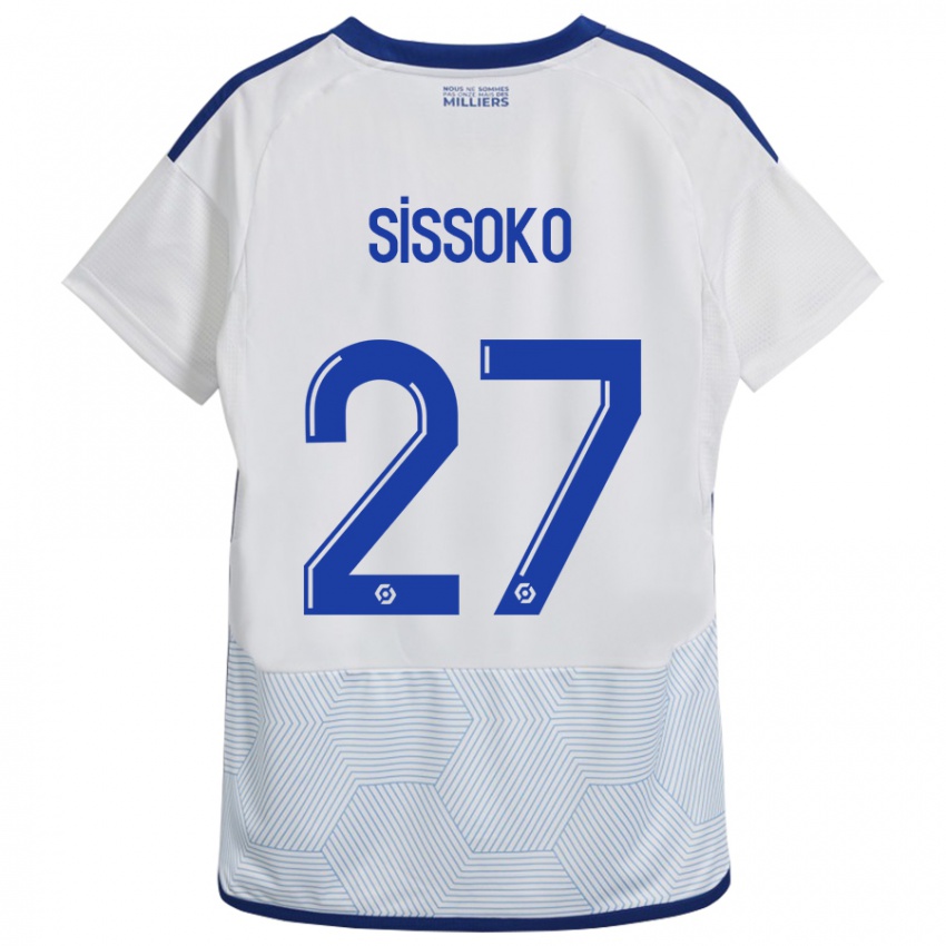 Hombre Camiseta Ibrahima Sissoko #27 Blanco 2ª Equipación 2023/24 La Camisa Argentina