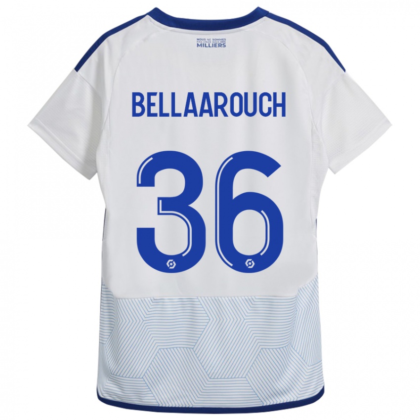 Hombre Camiseta Alaa Bellaarouch #36 Blanco 2ª Equipación 2023/24 La Camisa Argentina