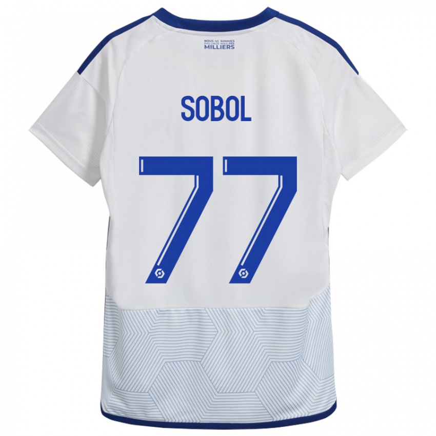 Hombre Camiseta Eduard Sobol #77 Blanco 2ª Equipación 2023/24 La Camisa Argentina