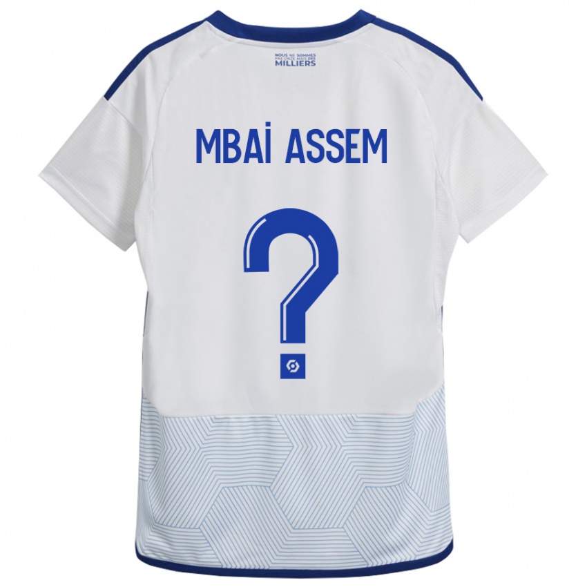 Hombre Camiseta Chris Mbaï-Assem #0 Blanco 2ª Equipación 2023/24 La Camisa Argentina