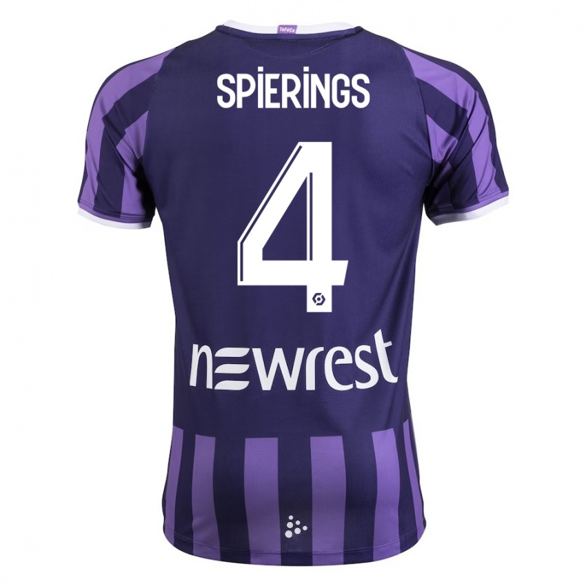 Hombre Camiseta Stijn Spierings #4 Morado 2ª Equipación 2023/24 La Camisa Argentina