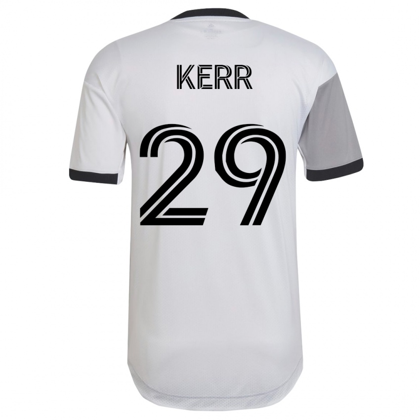 Hombre Camiseta Deandre Kerr #29 Blanco 2ª Equipación 2023/24 La Camisa Argentina