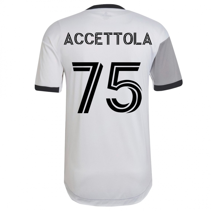 Hombre Camiseta Luca Accettola #75 Blanco 2ª Equipación 2023/24 La Camisa Argentina