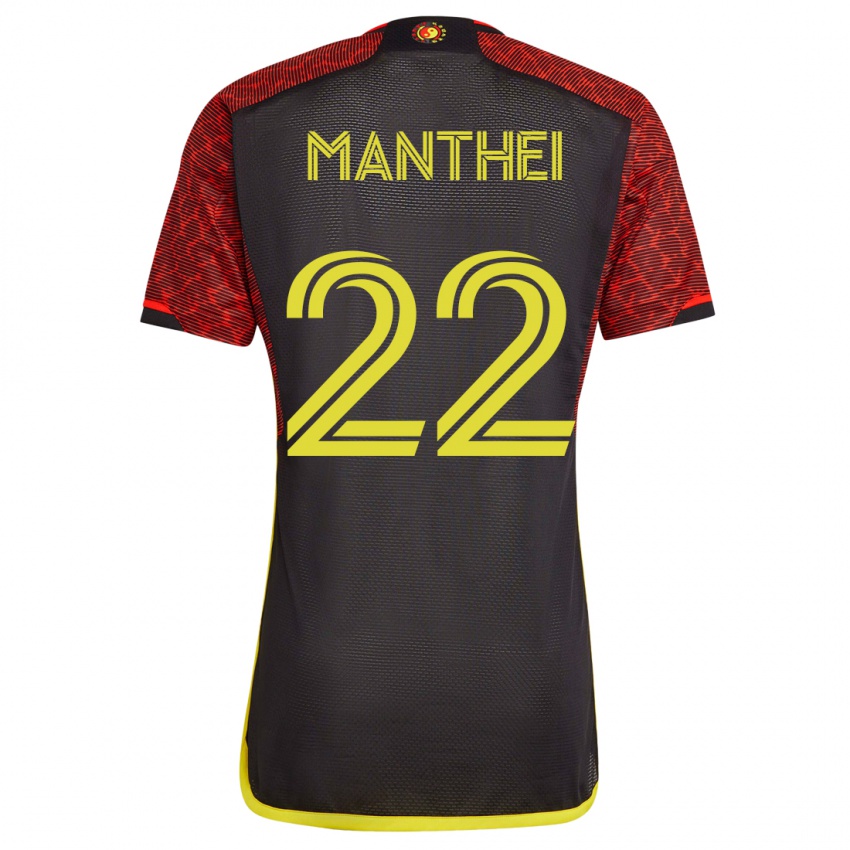 Hombre Camiseta Leahi Manthei #22 Naranja 2ª Equipación 2023/24 La Camisa Argentina