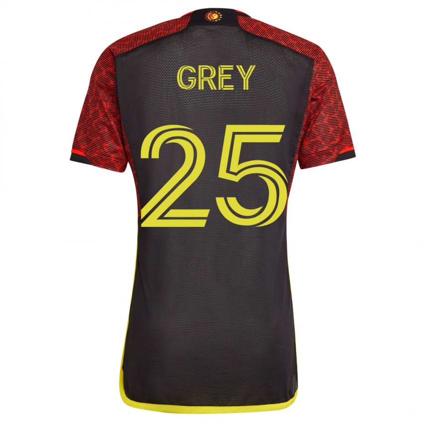 Hombre Camiseta Mireya Grey #25 Naranja 2ª Equipación 2023/24 La Camisa Argentina