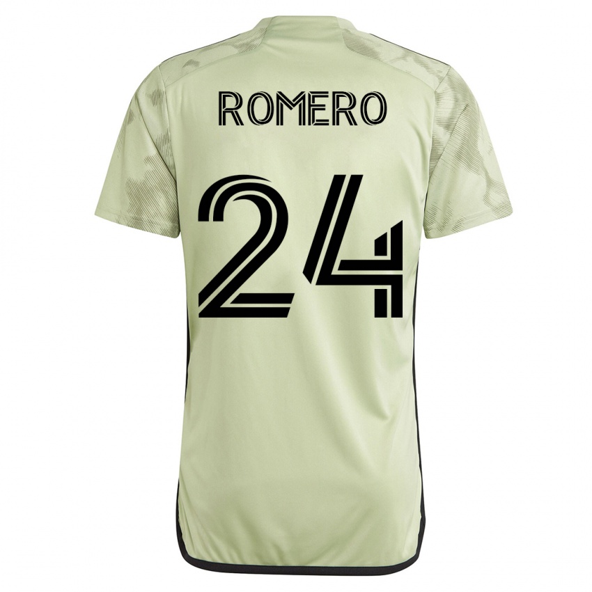 Hombre Camiseta Javen Romero #24 Verde 2ª Equipación 2023/24 La Camisa Argentina