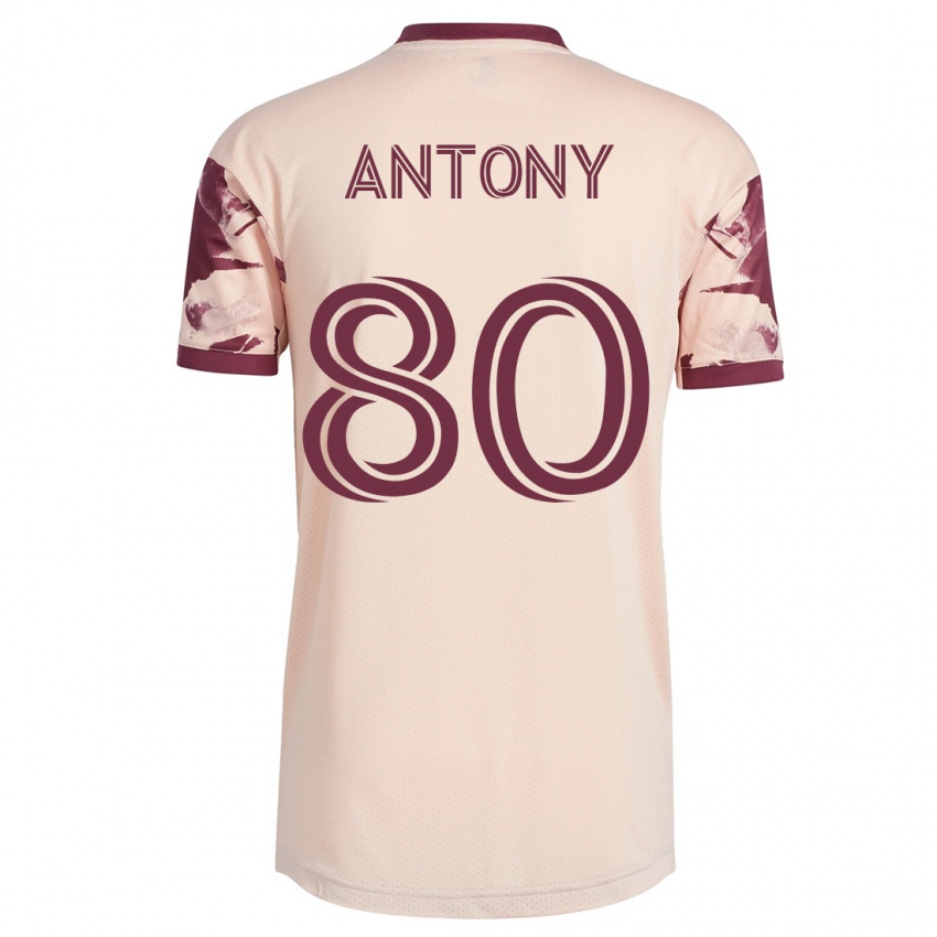 Hombre Camiseta Antony #80 Blanquecino 2ª Equipación 2023/24 La Camisa Argentina
