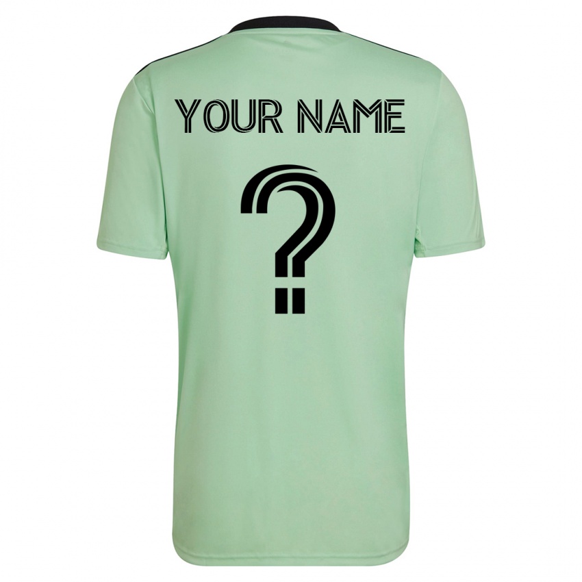 Hombre Camiseta Su Nombre #0 Verde Claro 2ª Equipación 2023/24 La Camisa Argentina