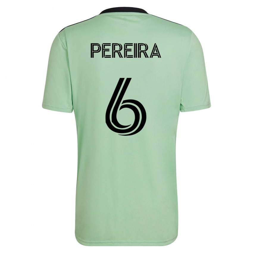 Hombre Camiseta Daniel Pereira #6 Verde Claro 2ª Equipación 2023/24 La Camisa Argentina