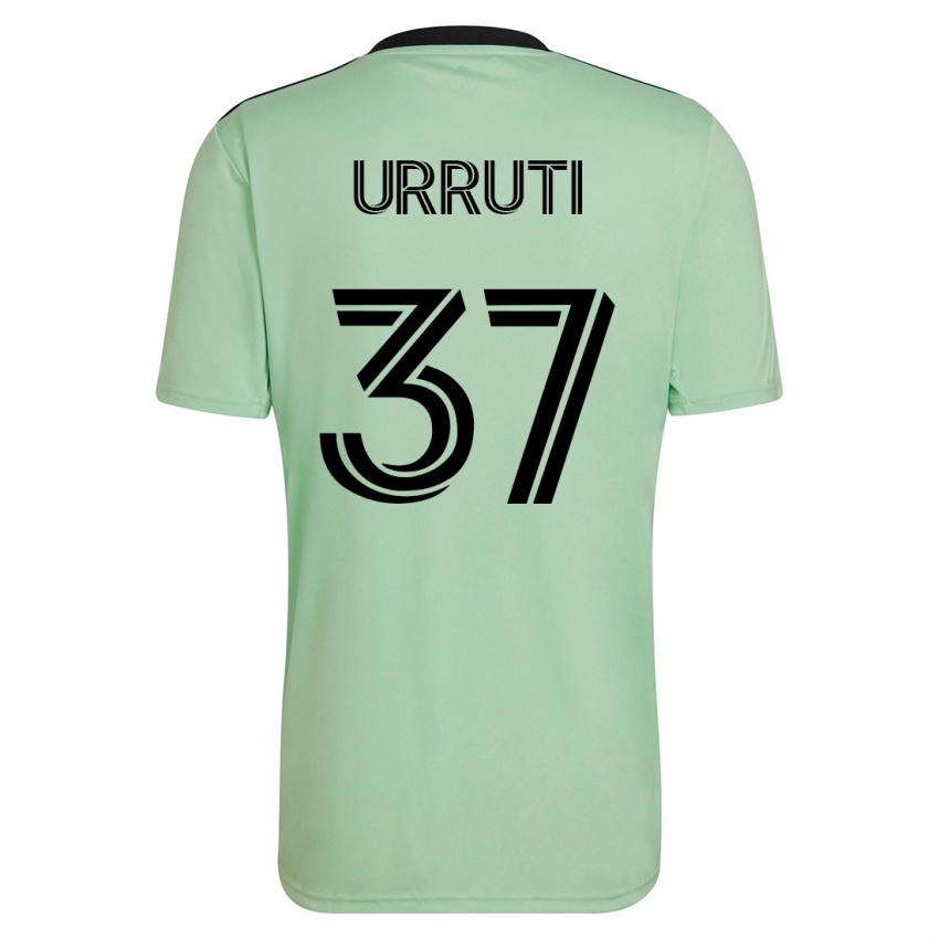 Hombre Camiseta Maximiliano Urruti #37 Verde Claro 2ª Equipación 2023/24 La Camisa Argentina