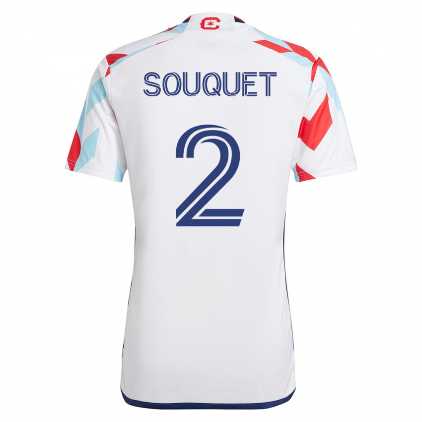 Hombre Camiseta Arnaud Souquet #2 Blanco Azul 2ª Equipación 2023/24 La Camisa Argentina