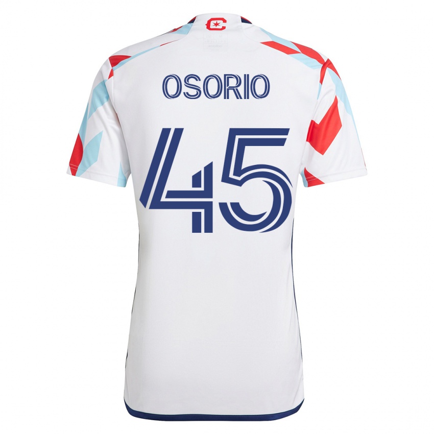 Hombre Camiseta Harold Osorio #45 Blanco Azul 2ª Equipación 2023/24 La Camisa Argentina