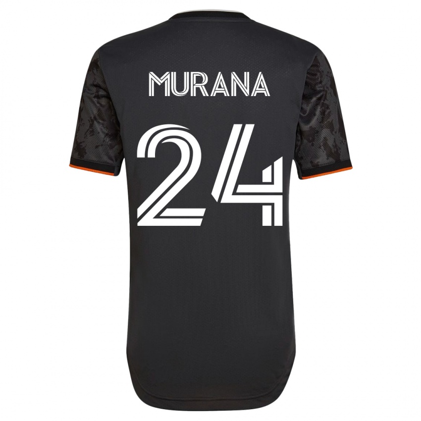 Hombre Camiseta Mujeeb Murana #24 Negro 2ª Equipación 2023/24 La Camisa Argentina