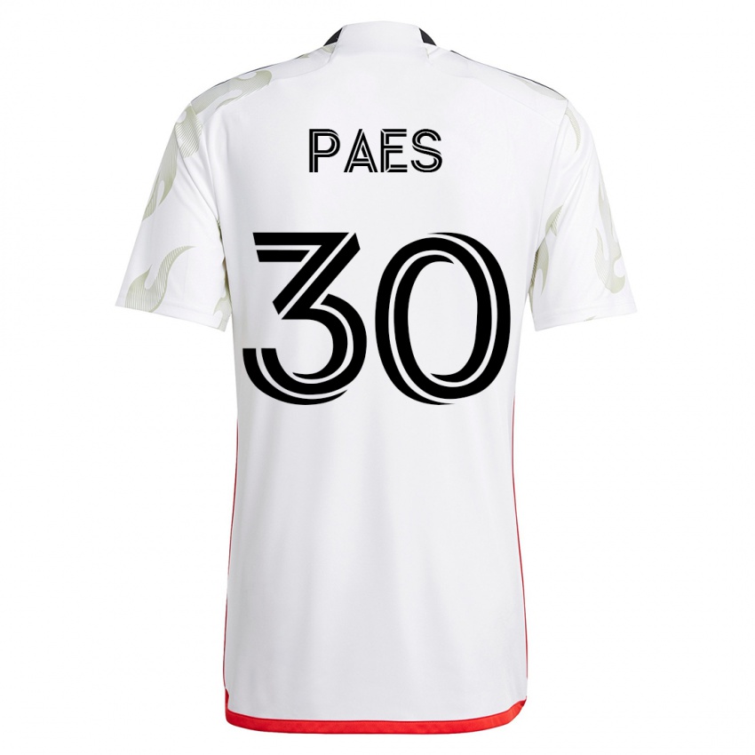 Hombre Camiseta Maarten Paes #30 Blanco 2ª Equipación 2023/24 La Camisa Argentina