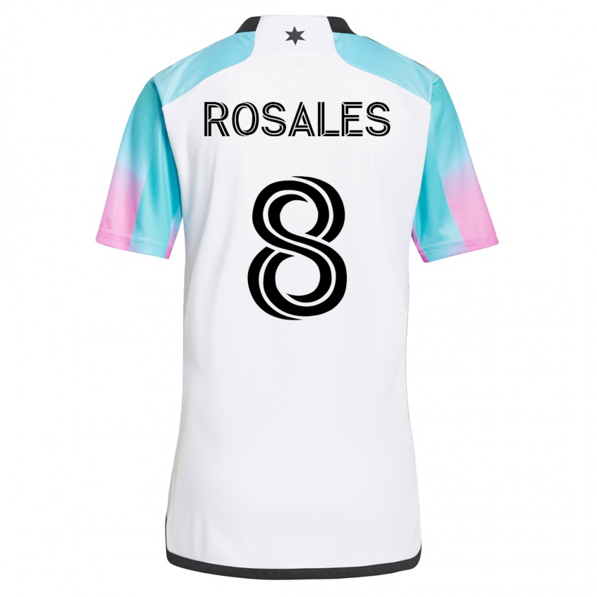 Hombre Camiseta Joseph Rosales #8 Blanco 2ª Equipación 2023/24 La Camisa Argentina
