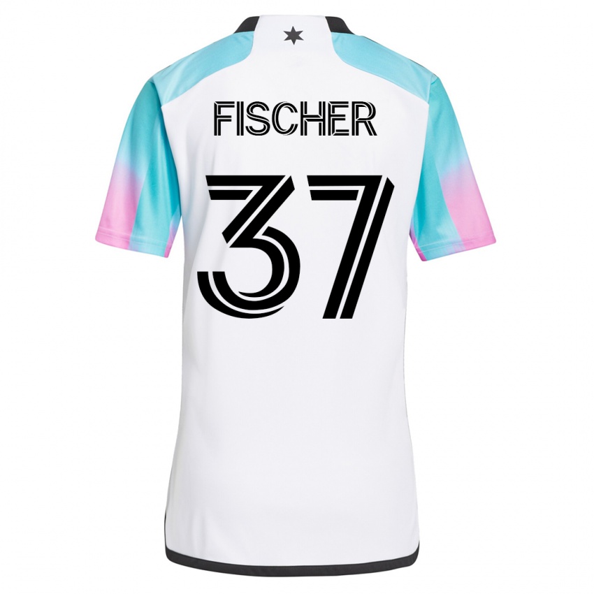 Hombre Camiseta Britton Fischer #37 Blanco 2ª Equipación 2023/24 La Camisa Argentina