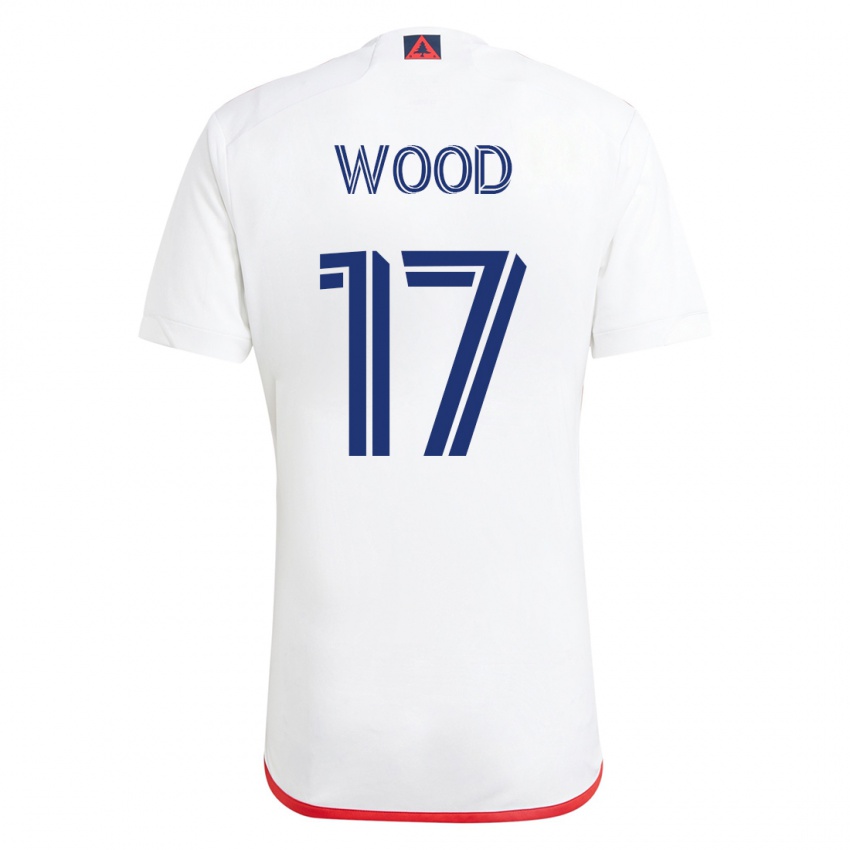 Hombre Camiseta Bobby Wood #17 Blanco Rojo 2ª Equipación 2023/24 La Camisa Argentina