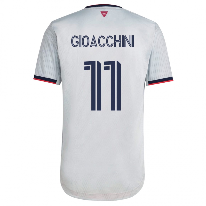 Hombre Camiseta Nicholas Gioacchini #11 Blanco 2ª Equipación 2023/24 La Camisa Argentina