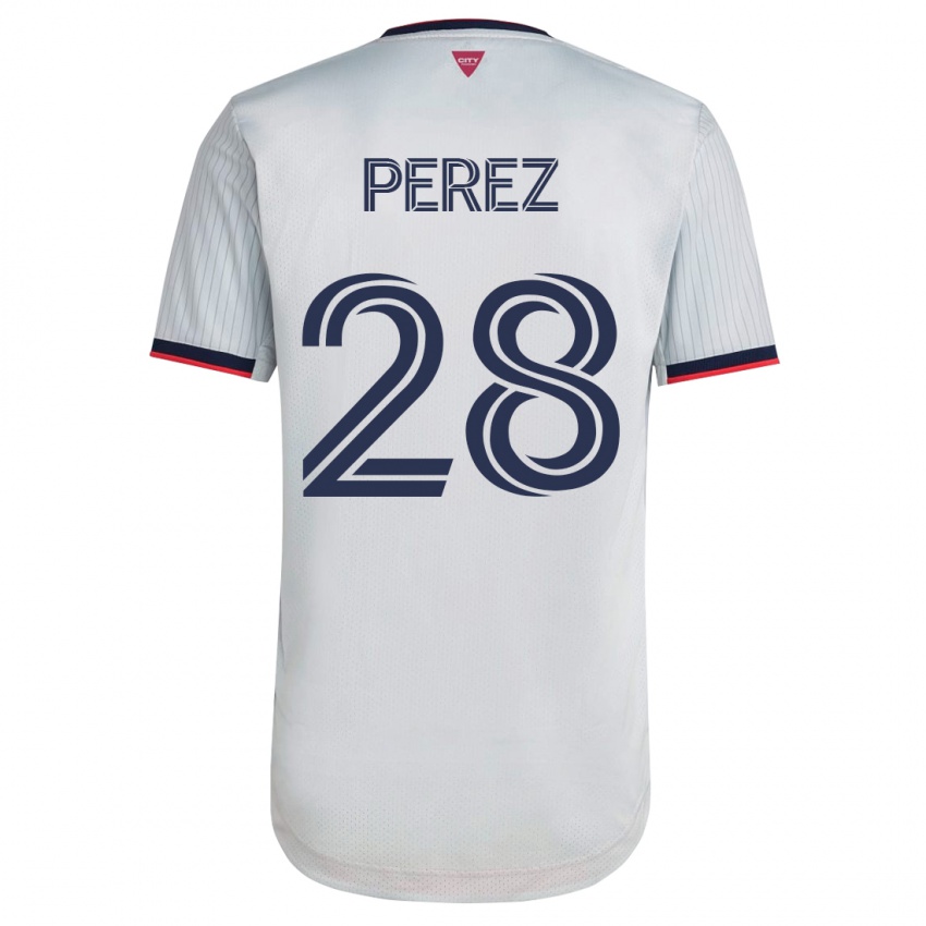 Hombre Camiseta Miguel Perez #28 Blanco 2ª Equipación 2023/24 La Camisa Argentina
