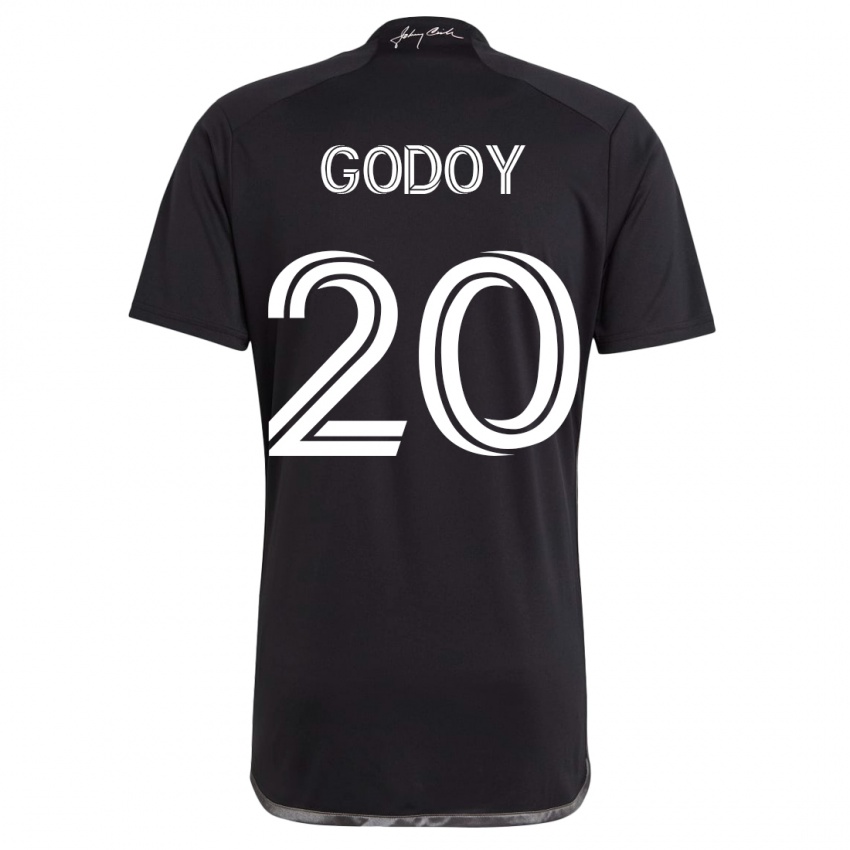 Hombre Camiseta Aníbal Godoy #20 Negro 2ª Equipación 2023/24 La Camisa Argentina