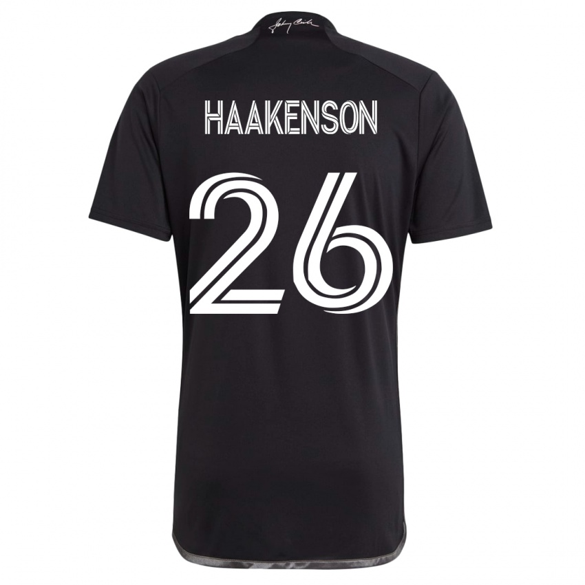 Hombre Camiseta Luke Haakenson #26 Negro 2ª Equipación 2023/24 La Camisa Argentina