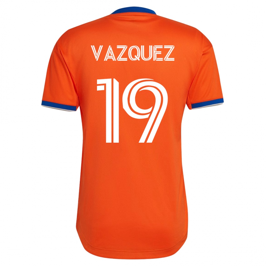 Hombre Camiseta Brandon Vazquez #19 Blanco 2ª Equipación 2023/24 La Camisa Argentina