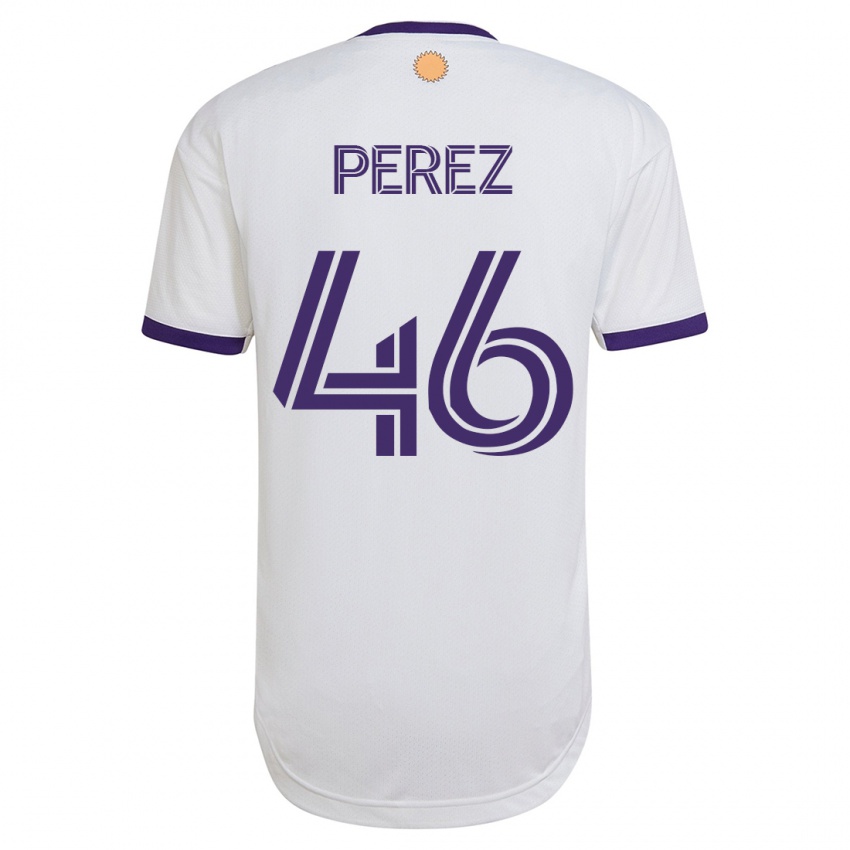 Hombre Camiseta Franco Pérez #46 Blanco 2ª Equipación 2023/24 La Camisa Argentina