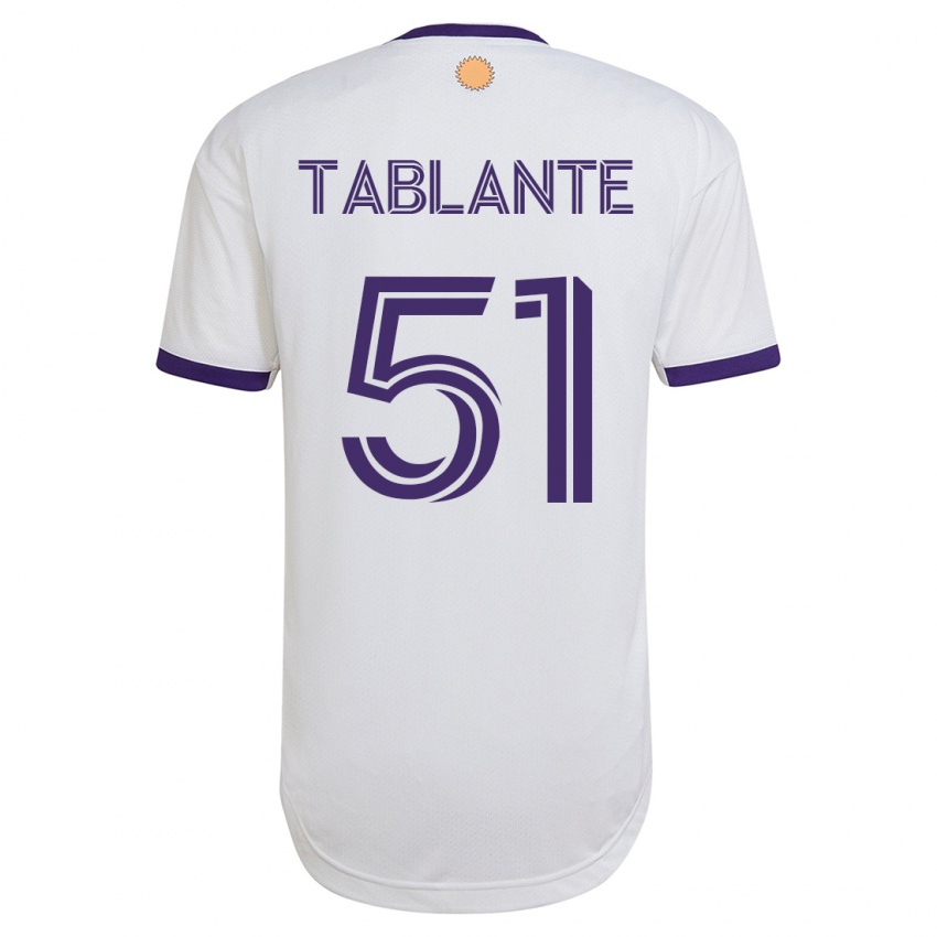 Hombre Camiseta Moises Tablante #51 Blanco 2ª Equipación 2023/24 La Camisa Argentina