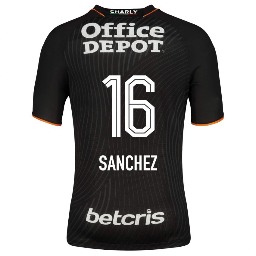 Hombre Camiseta Vanessa Sanchez #16 Negro 2ª Equipación 2023/24 La Camisa Argentina