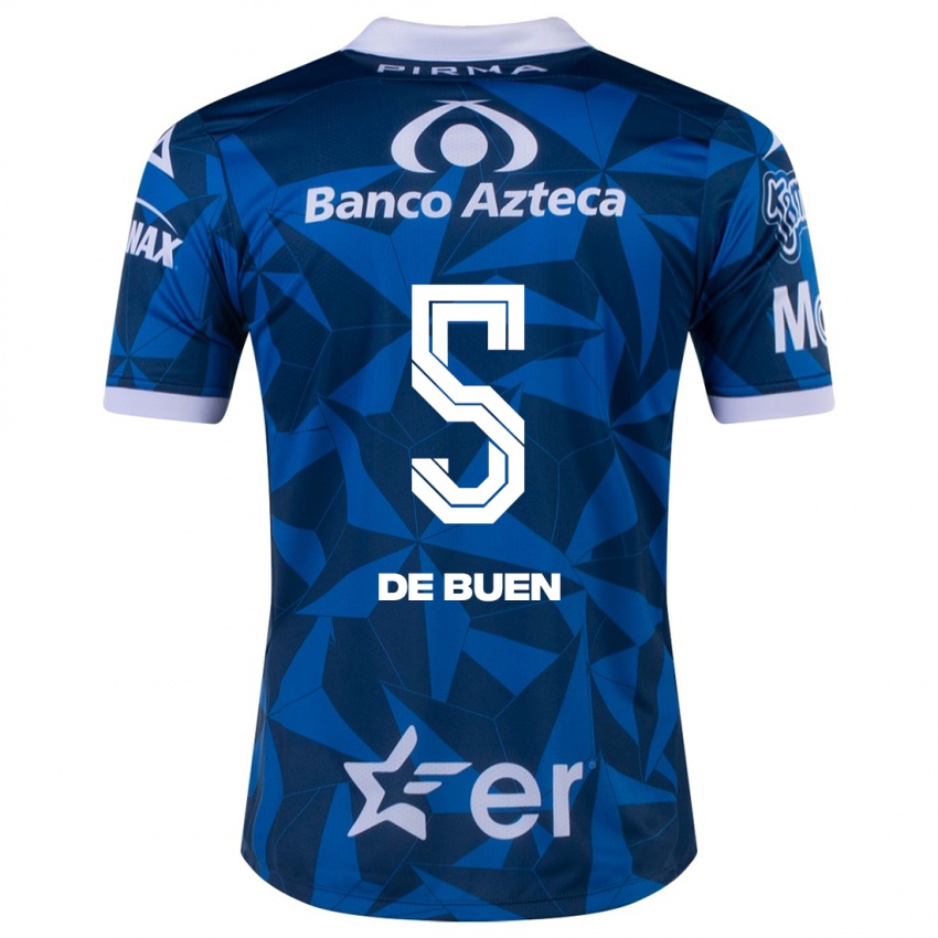 Hombre Camiseta Diego De Buen #5 Azul 2ª Equipación 2023/24 La Camisa Argentina