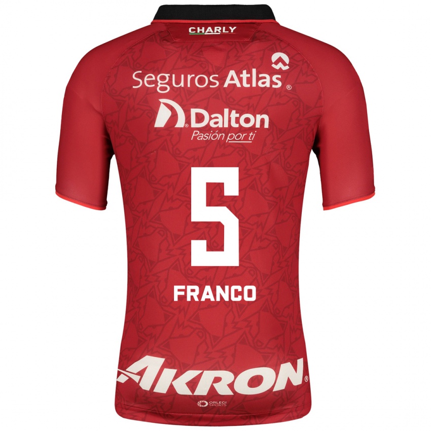 Hombre Camiseta Alejandra Franco #5 Rojo 2ª Equipación 2023/24 La Camisa Argentina