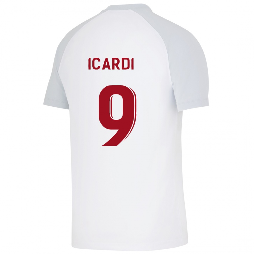 Hombre Camiseta Mauro Icardi #9 Blanco 2ª Equipación 2023/24 La Camisa Argentina