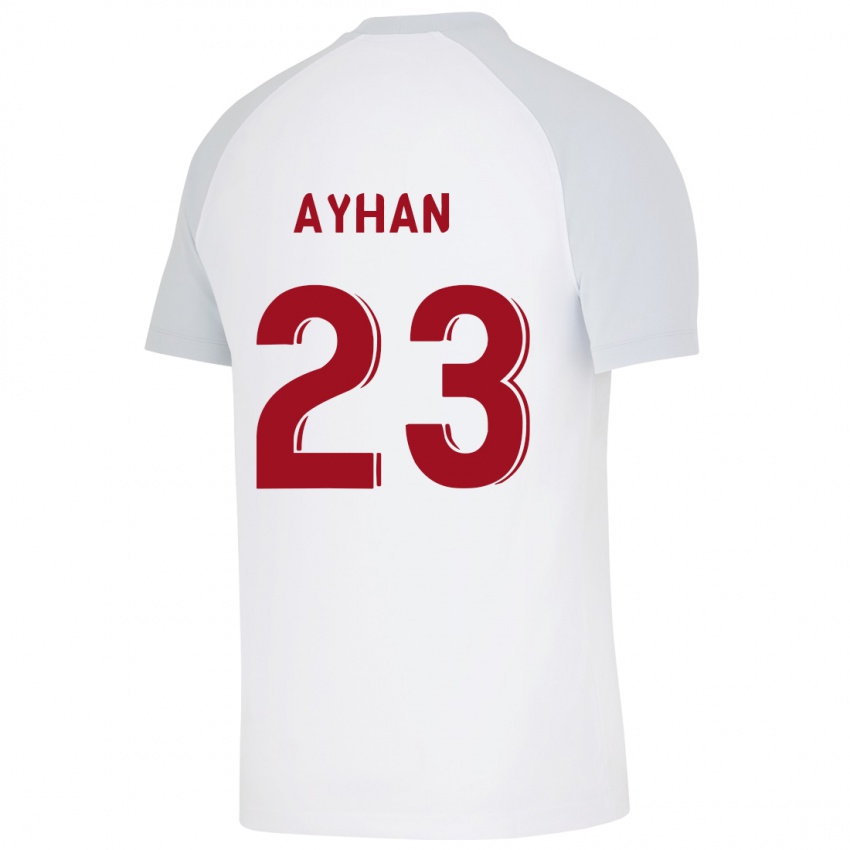 Hombre Camiseta Kaan Ayhan #23 Blanco 2ª Equipación 2023/24 La Camisa Argentina