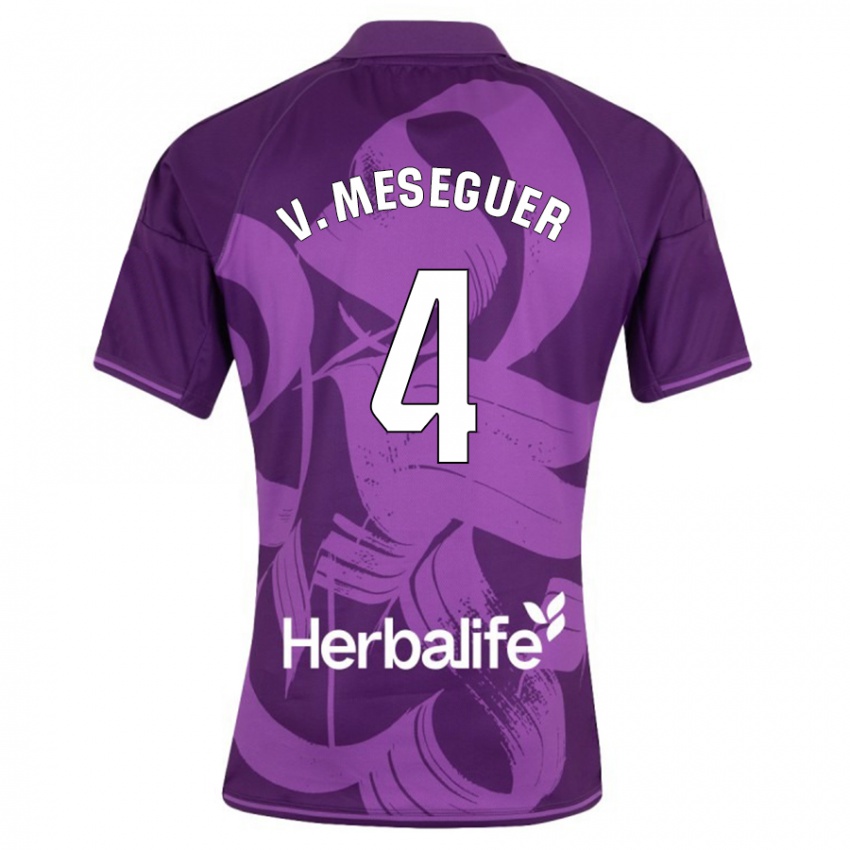 Hombre Camiseta Víctor Meseguer #4 Violeta 2ª Equipación 2023/24 La Camisa Argentina