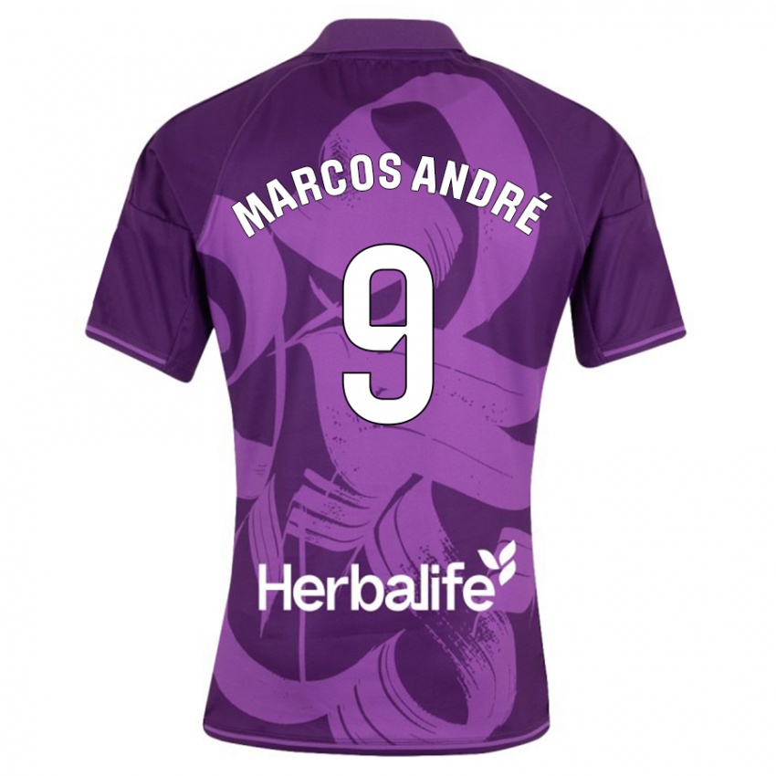 Hombre Camiseta Marcos André #9 Violeta 2ª Equipación 2023/24 La Camisa Argentina