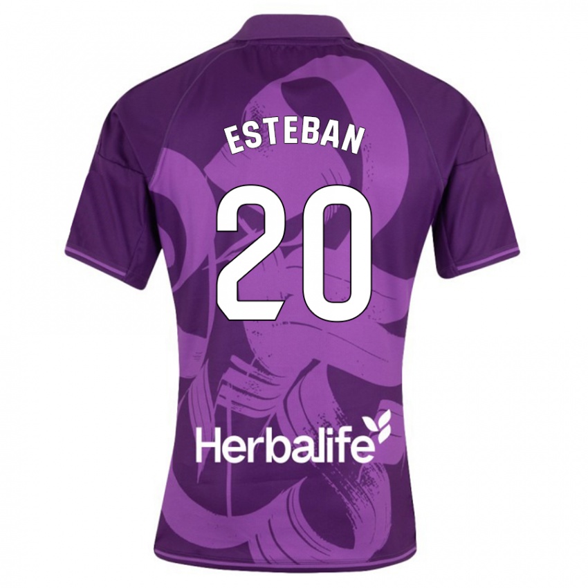 Hombre Camiseta Sergio Esteban #20 Violeta 2ª Equipación 2023/24 La Camisa Argentina