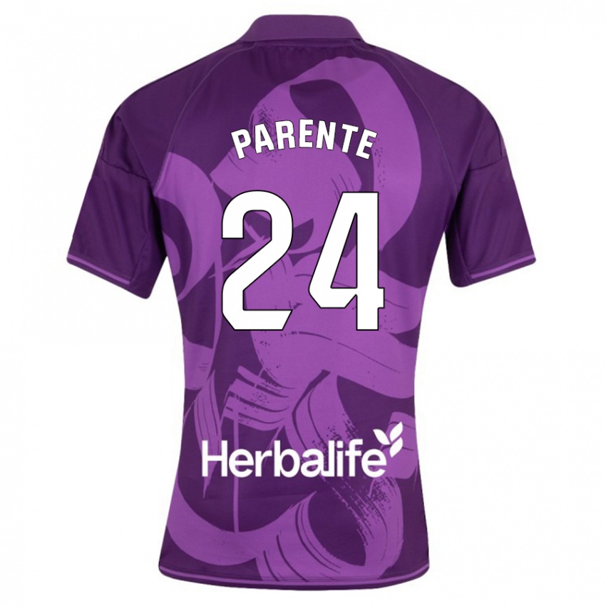 Hombre Camiseta Iago Parente #24 Violeta 2ª Equipación 2023/24 La Camisa Argentina