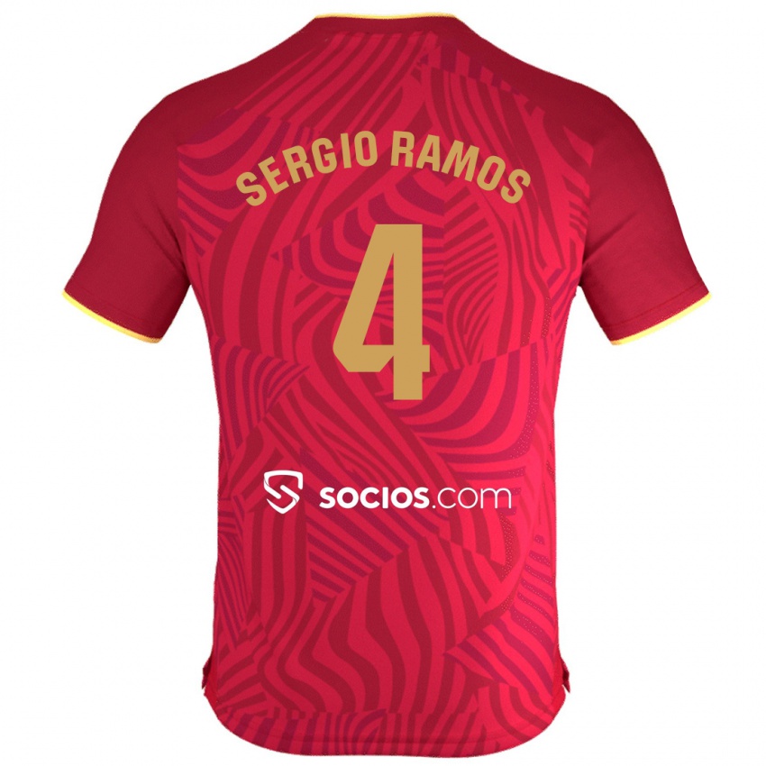 Hombre Camiseta Sergio Ramos #4 Rojo 2ª Equipación 2023/24 La Camisa Argentina