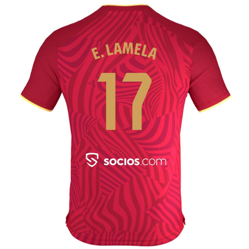 Hombre Camiseta Erik Lamela #17 Rojo 2ª Equipación 2023/24 La Camisa Argentina