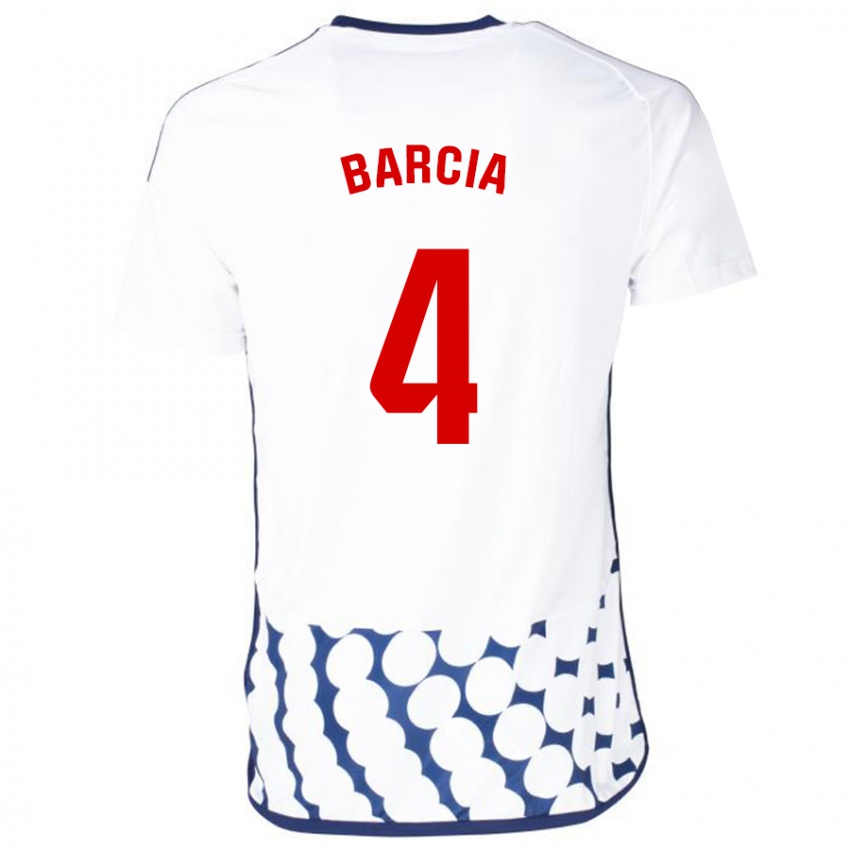 Hombre Camiseta Sergio Barcia #4 Blanco 2ª Equipación 2023/24 La Camisa Argentina