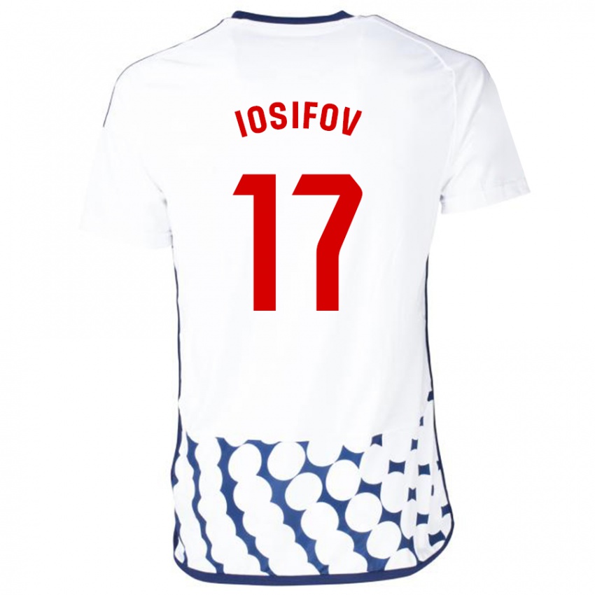 Hombre Camiseta Nikita Iosifov #17 Blanco 2ª Equipación 2023/24 La Camisa Argentina
