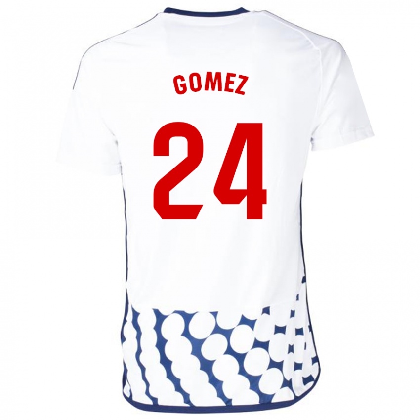 Hombre Camiseta Jonathan Gómez #24 Blanco 2ª Equipación 2023/24 La Camisa Argentina