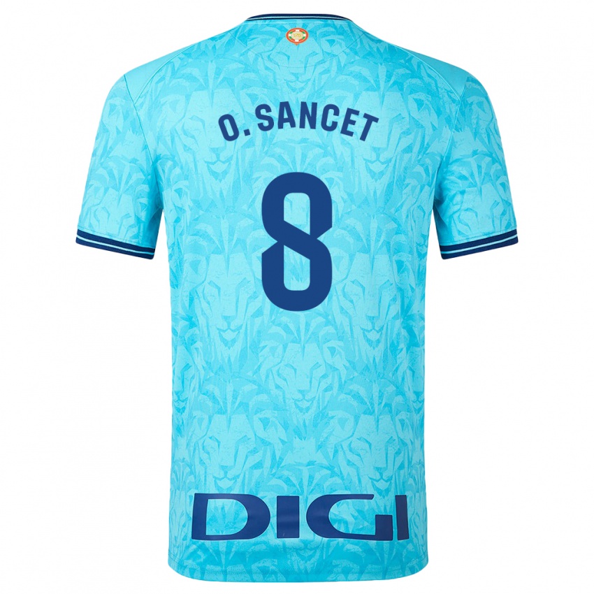 Hombre Camiseta Oihan Sancet #8 Cielo Azul 2ª Equipación 2023/24 La Camisa Argentina