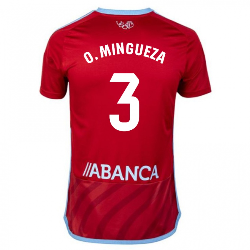 Hombre Camiseta Óscar Mingueza #3 Rojo 2ª Equipación 2023/24 La Camisa Argentina