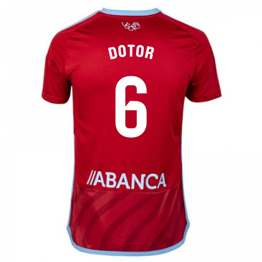 Hombre Camiseta Carlos Dotor #6 Rojo 2ª Equipación 2023/24 La Camisa Argentina