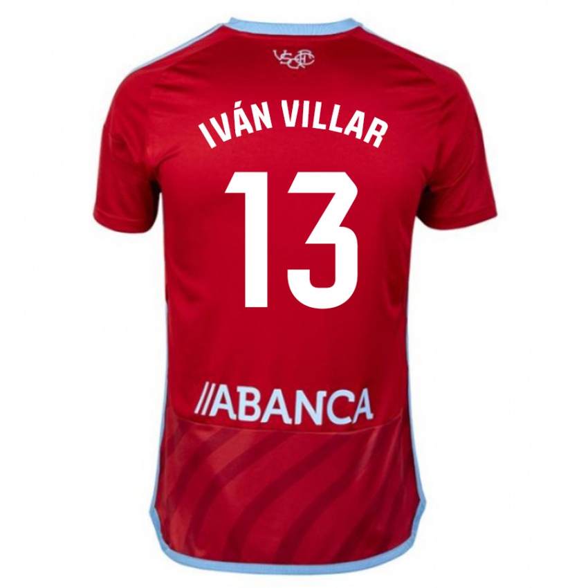 Hombre Camiseta Ivan Villar #13 Rojo 2ª Equipación 2023/24 La Camisa Argentina