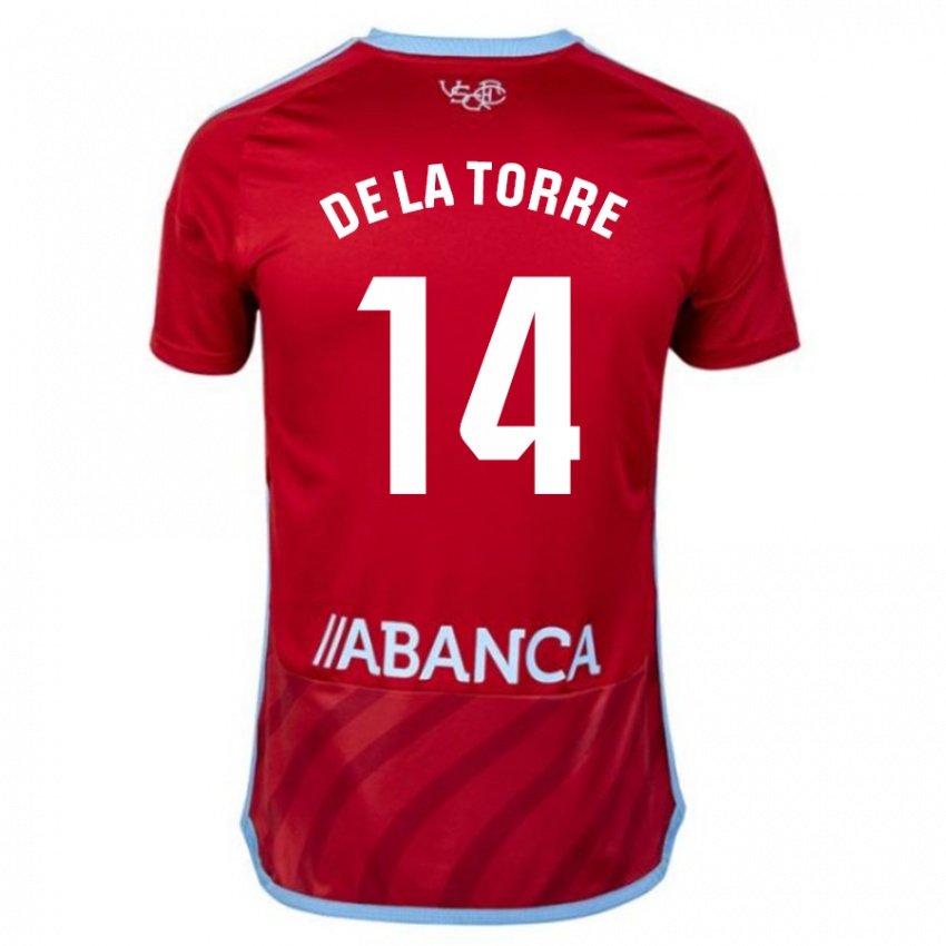 Hombre Camiseta Luca De La Torre #14 Rojo 2ª Equipación 2023/24 La Camisa Argentina