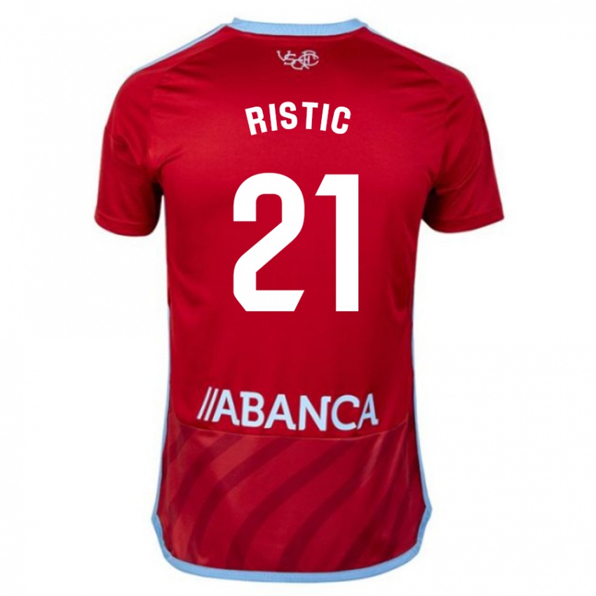 Hombre Camiseta Mihailo Ristic #21 Rojo 2ª Equipación 2023/24 La Camisa Argentina