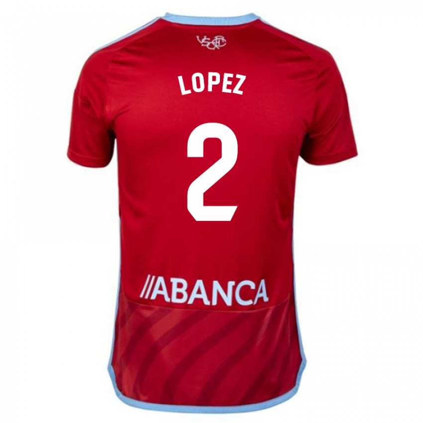 Hombre Camiseta Iván López #2 Rojo 2ª Equipación 2023/24 La Camisa Argentina
