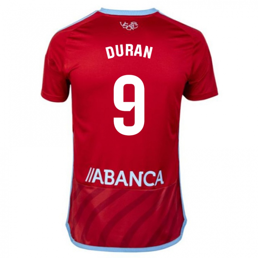 Hombre Camiseta Pablo Durán #9 Rojo 2ª Equipación 2023/24 La Camisa Argentina